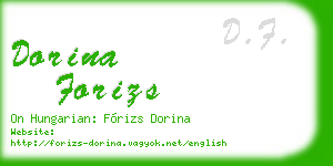 dorina forizs business card
